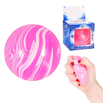 Marble Swirl Orb 2-Inch Squishy Stress Reliever | Pink