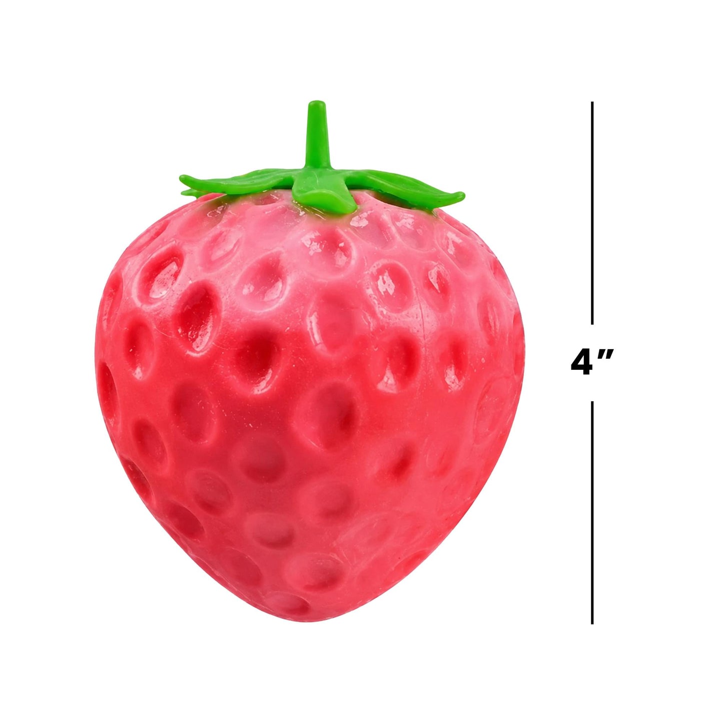 Giant Squishy Strawberry 4-Inch Stress Reliever | Set of 4