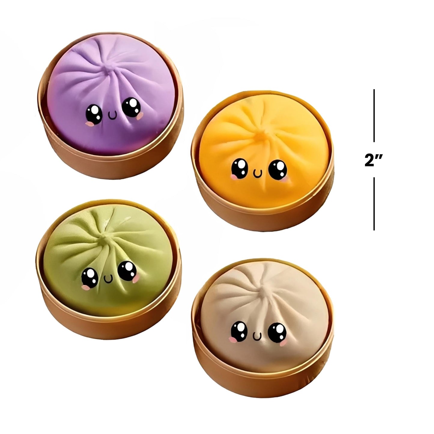 Rainbow Dumplings 2-Inch Mystery Pack Squishy | Random Set Of 4