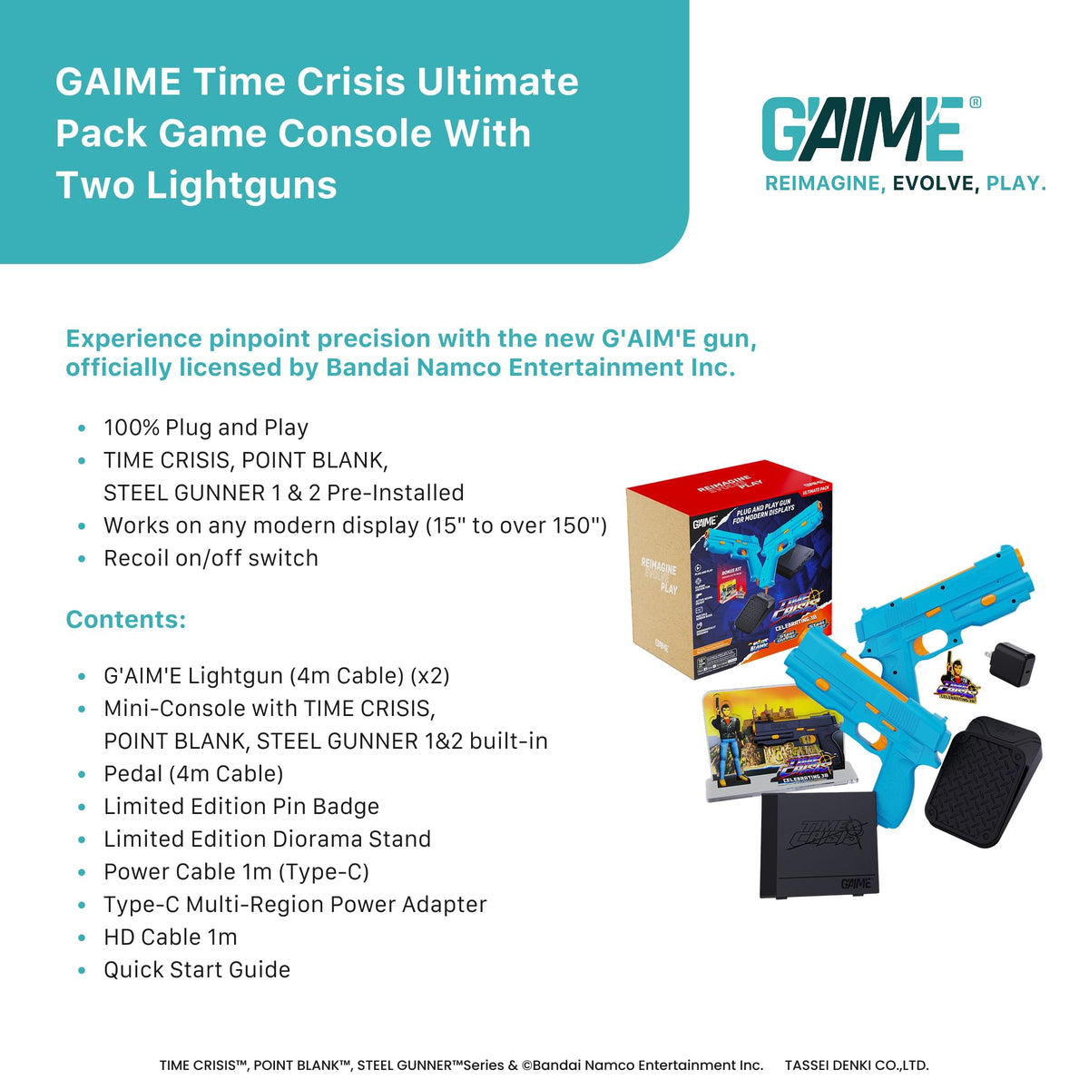 GAIME Time Crisis Ultimate Pack Game Console With Two Lightguns