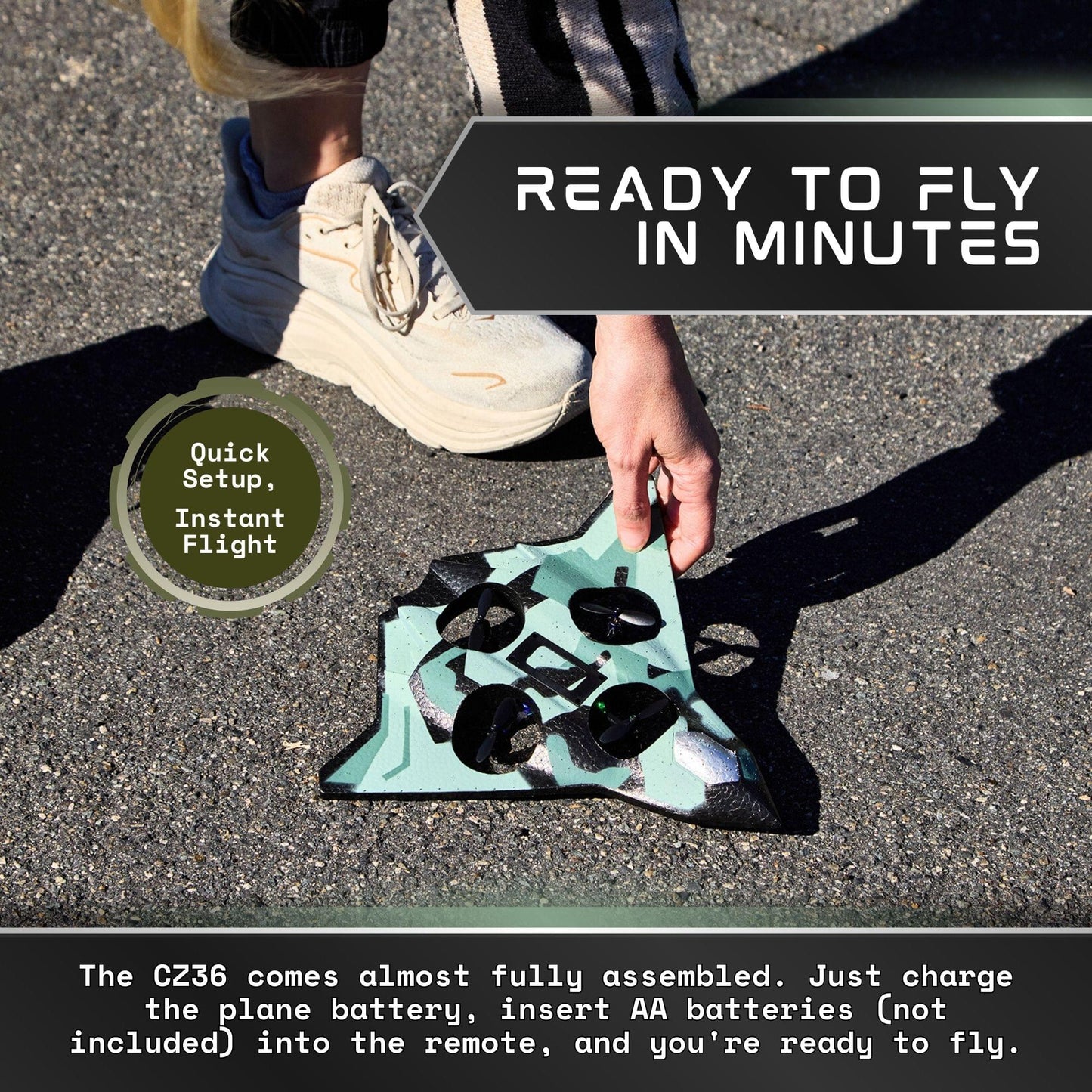 CZ36 Remote-Controlled 2.4GHz Drone Aircraft | Green Camouflage