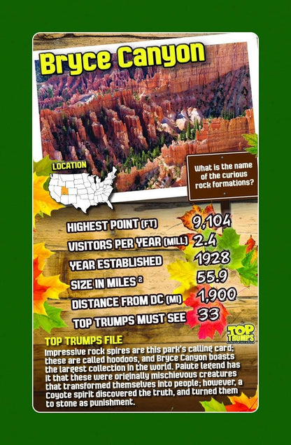 National Parks Top Trumps Card Game