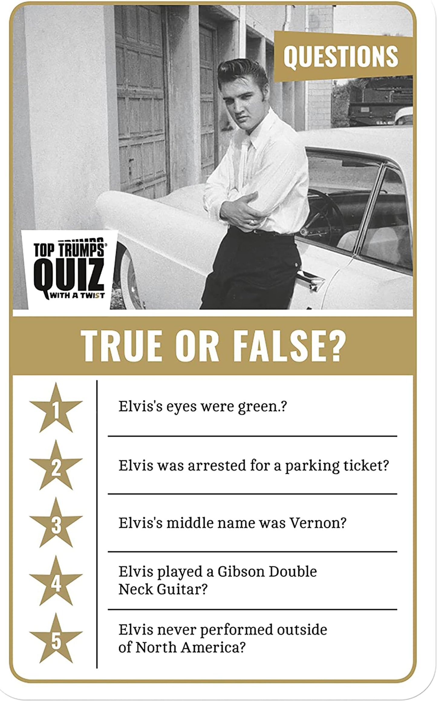 Elvis Presley Top Trumps Card Game