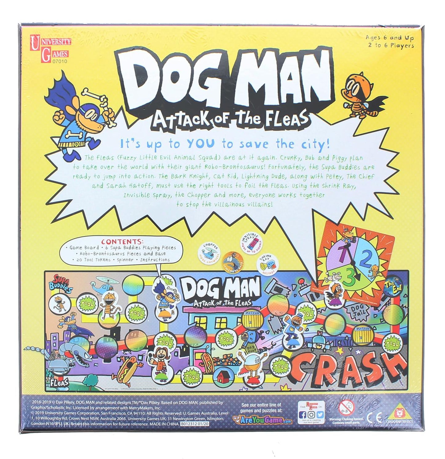 Dog Man Attack of the Fleas Board Game | For 2-6 Players