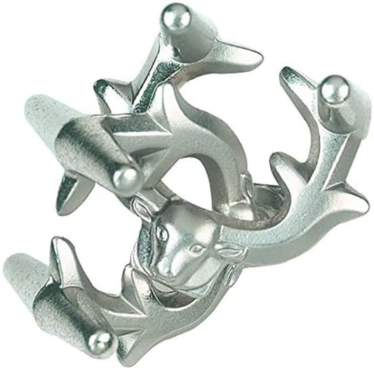 Hanayama Level 6 Cast Metal Brain Teaser Puzzle - Elk