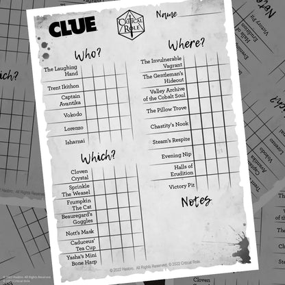 Critical Role Clue Board Game