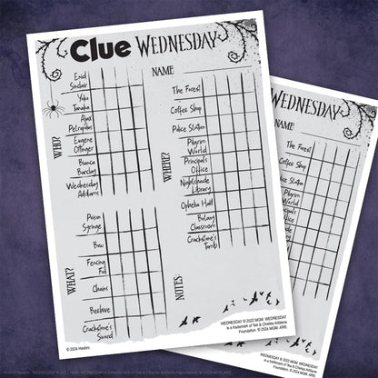 Wednesday Clue Board Game