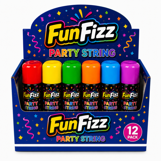 FunFizz Party String Spray (6 Pack) – Non-Toxic Color String Aerosol for Birthday Parties, Weddings, Celebrations, School Events & Festive Occasions