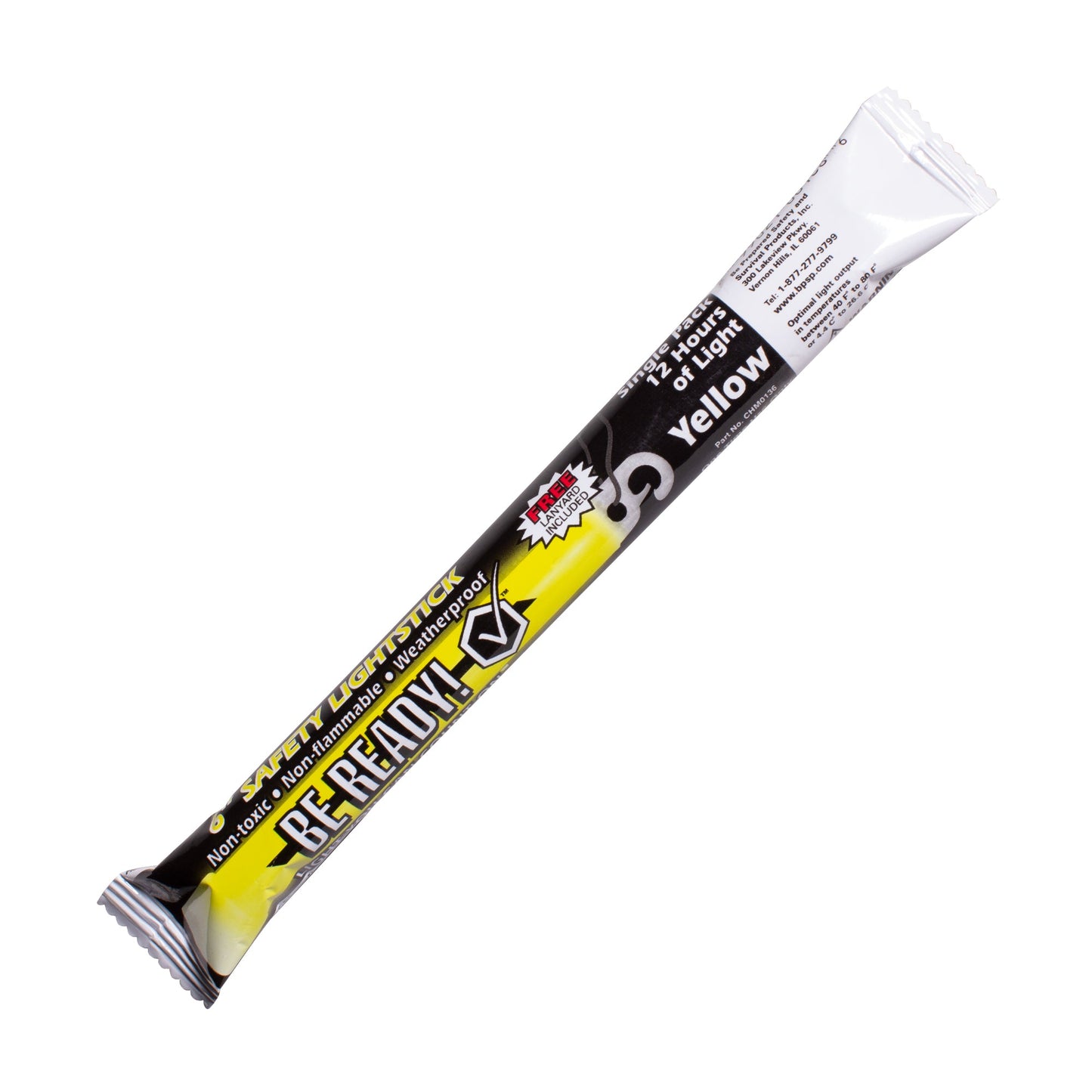 Yellow Be Ready 6" Safety Glow Stick