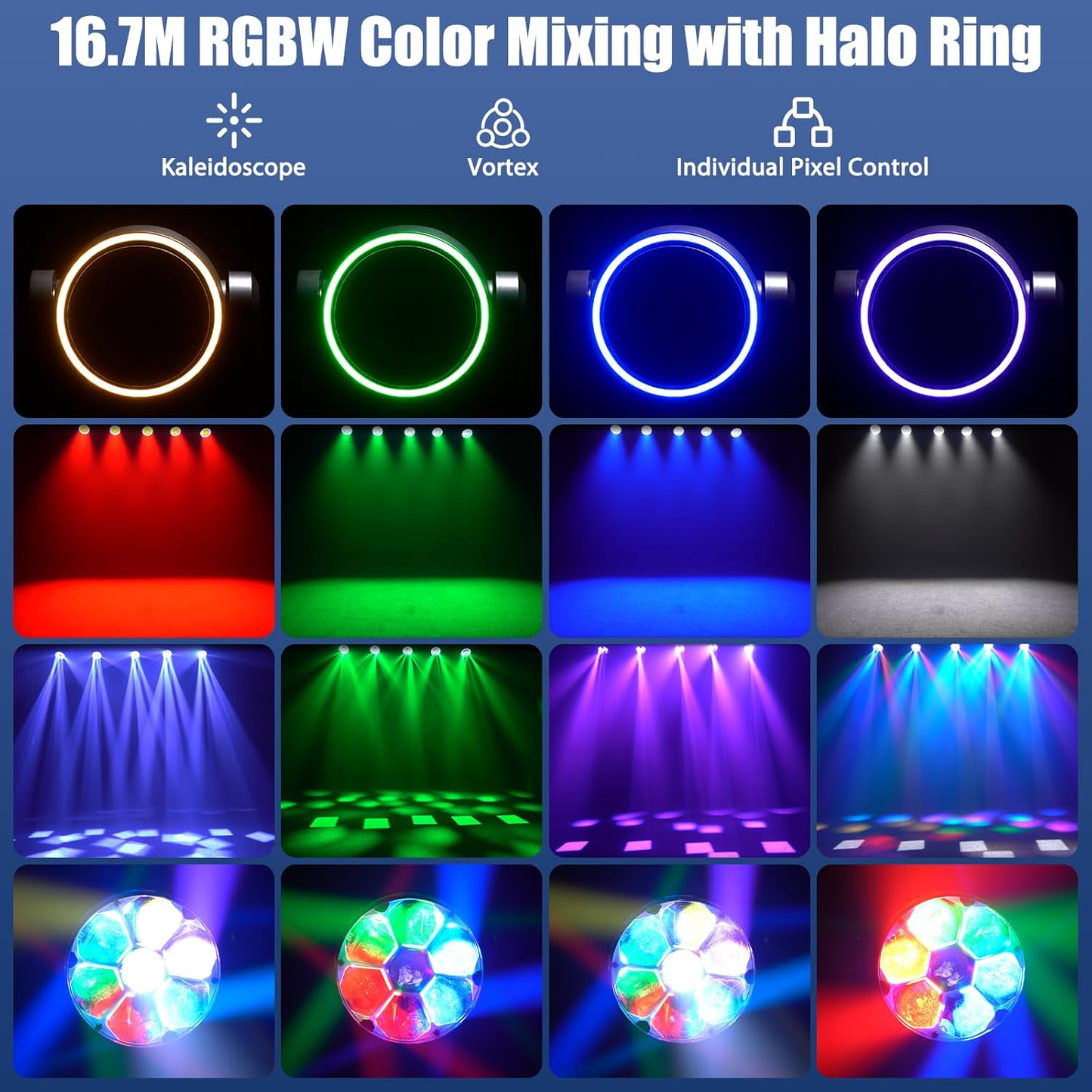KTVLIGHTS 7x40W RGBW LED Zoom Moving Head DJ Stage Light - E63