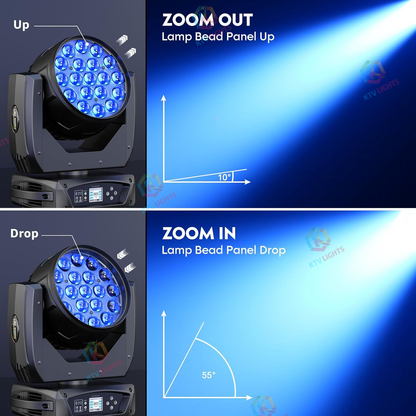 KTVLIGHTS Beam Color Zoom LED Moving Head Light DJ Party Effect-E64