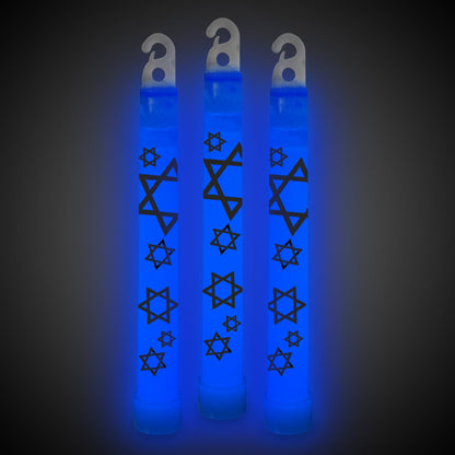 Blue Star of David 6" Glow Sticks