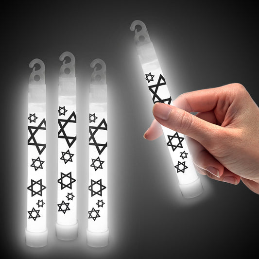 White Star Of David 6" Glow Sticks